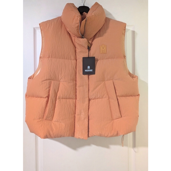 Mackage | Women's Naki Down Puffer Vest In Smoked Orange - Picture 4 of 15